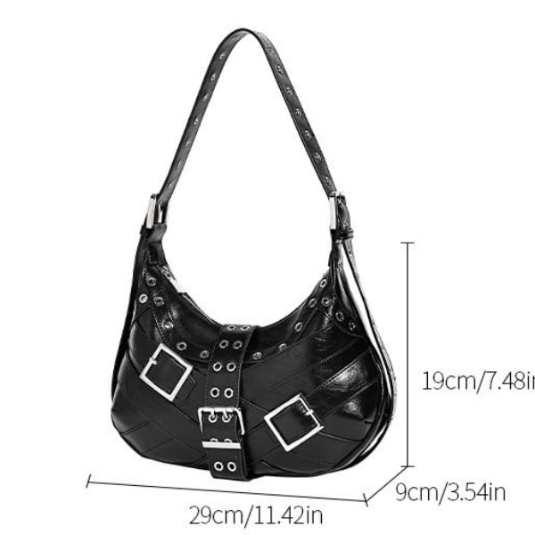 Image of Shoulder Purse for Women, Leather Women's Handbag Y2k Aesthetic Coquette Shoulder Bag Hobo Punk Trendy Ladies Purse
