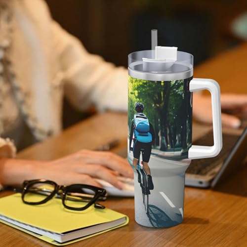 FSCEV Auto und Fahrrad 1,2 l Ice Bully mit Griff, Edelstahl, vakuumisoliert, Kaffee-Eisbecher, Wasserbecher