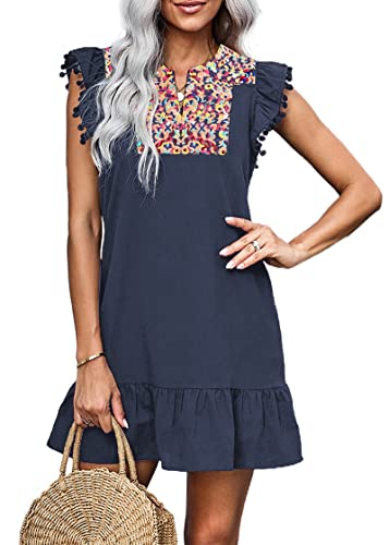 Image of KIRUNDO Boho Summer Mini Embroidered Dresses for Women