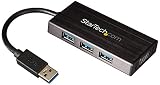 StarTech USB 3.0 to VGA External Monitor Graphics Adapter with 3-Port USB Hub 3.0 Mini Dock (USB32VG
