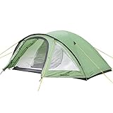 Skandika Larvik Tienda cúpula para 3-4 Personas | Tienda de Camping con Porche, Impermeable 3000 mm, Ventana Triangular, mosquitera, Tienda de Trekking Ligera (3 Personas | Verde)