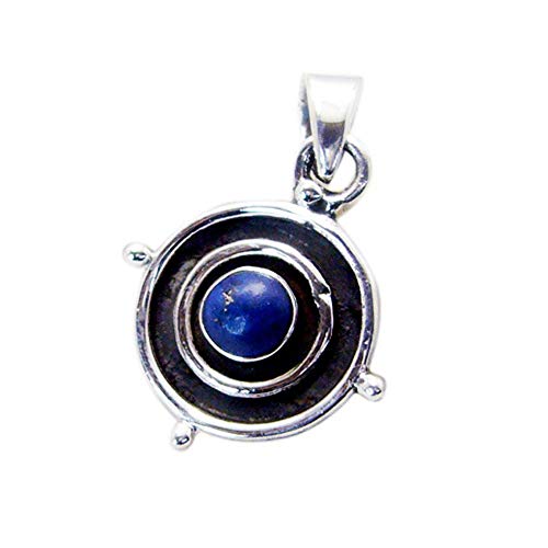 Pendentif lapis lazuli véritable en argent sterling cabochon rond bijoux de haute qualité pour femme
