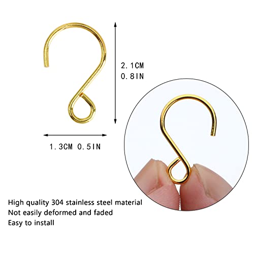 H&D Hyaline & Dora 2263900 300Pcs Golden Crystal Beads S Shape Hooks Diy thumb #1