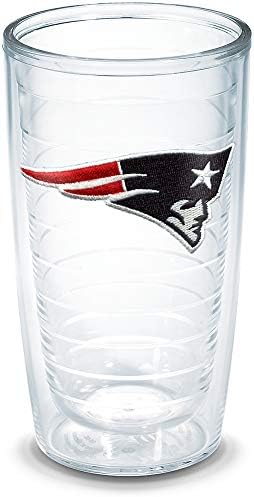 Tervis Plastic Made in USA Double Walled NFL New England Patriots Insulated Tumbler Cup Keeps Drinks Cold & Hot, 16oz - No Lid, Primary Logo