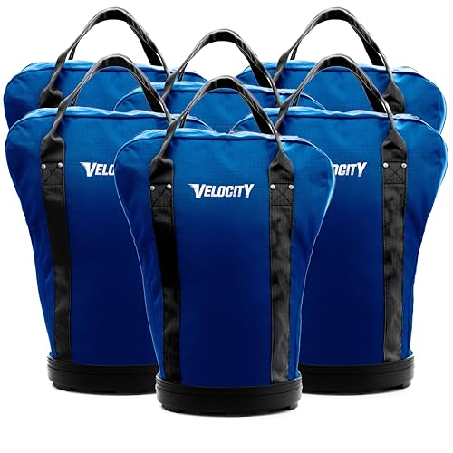 Velocity Heavy Duty Multipurpose Ball Bag with Durable Bottom - Holds up to 60-72 Balls - Ideal for Lacrosse, Baseball, Pickleball, Tennis & More, Royal Blue, 6-Pack