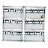 KIXZSAZ Sicherer Schlüsselhalter mit Index, Schlüsselaufbewahrungsbox zur Wandmontage, Organizer für Geschäftskomplexe und Mietobjekte, Schlüsselaufbewahrungsbox mit Index, Silber, 48 Tastenposition