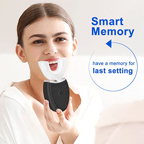 Ultrasonic Electric Toothbrush Adults, Automatic Toothbrush U Shaped Whole Mouth 360° Cleaning Teeth Whitening Hands Free Rechargeable Ipx7 Waterproof #TOP4