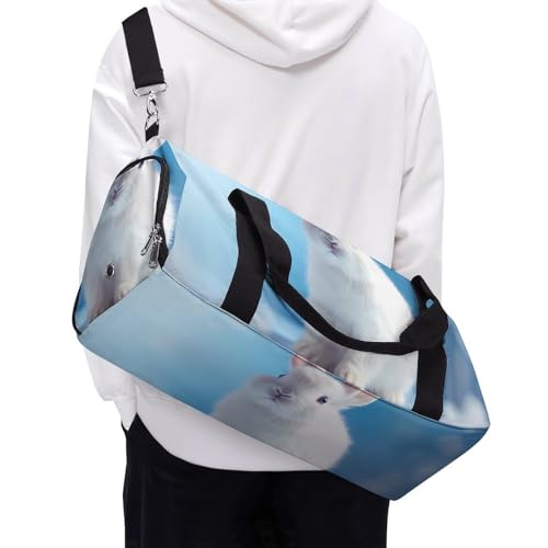 Cute Bunny Gym Bag Travel Duffel Bag Sports Tote Bag Workout Bag Weekender Bag for Women Men4