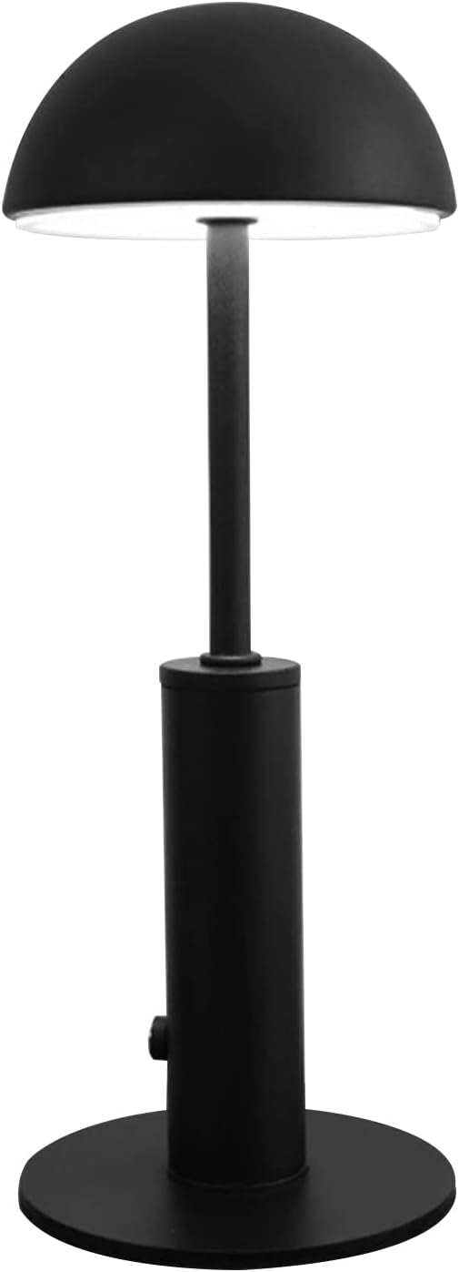 LED Rechargeable Bar Table Lamp, Modern Simple Night Light, Three - Gear Dimming Gold - Flexible Lighting Adjustment, Top Tap Switch, Indoor Table Use (Black)