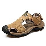  Sandalias Deportivas Hombres Sandalias de Verano de Playa Deportivas Ajustable Hebilla Velcro Antideslizante Senderismo Caqui 43
