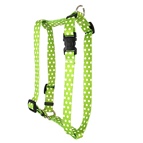 Image of Yellow Dog Design New Green Polka Dot Step-in Dog Harness, X-Small-3 /8 Wide and fits Chest of 4.5 to 9 inch