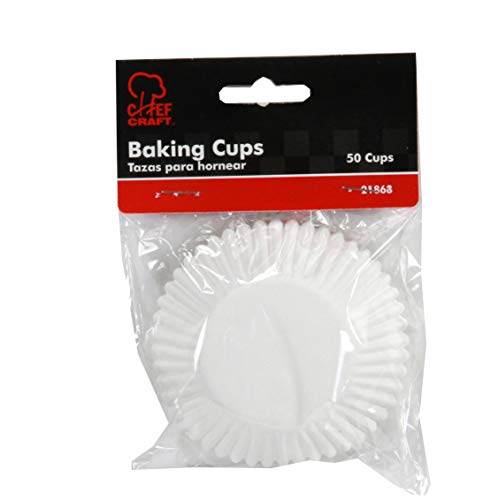 Image of Chef Craft Classic Cupcake Liners, 50 Count, White