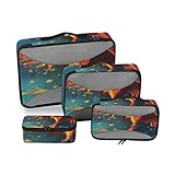 Ave Fénix Organizadores de Viaje Cubos de Embalaje 4 Tamaños Set para Maletas Packing Cubes Bolsa de Almacenamiento para Equipaje Viaje