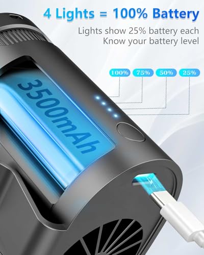 Image of Waist Fan Clip on-Mini Lightweight Portable Fans Rechargeable Under Shirt Belt Pants Body Fans that Blow Cold Air,Waistband Cooling Fan,Powerful Small Personal Hanging Neck Cooler AC Travel Black