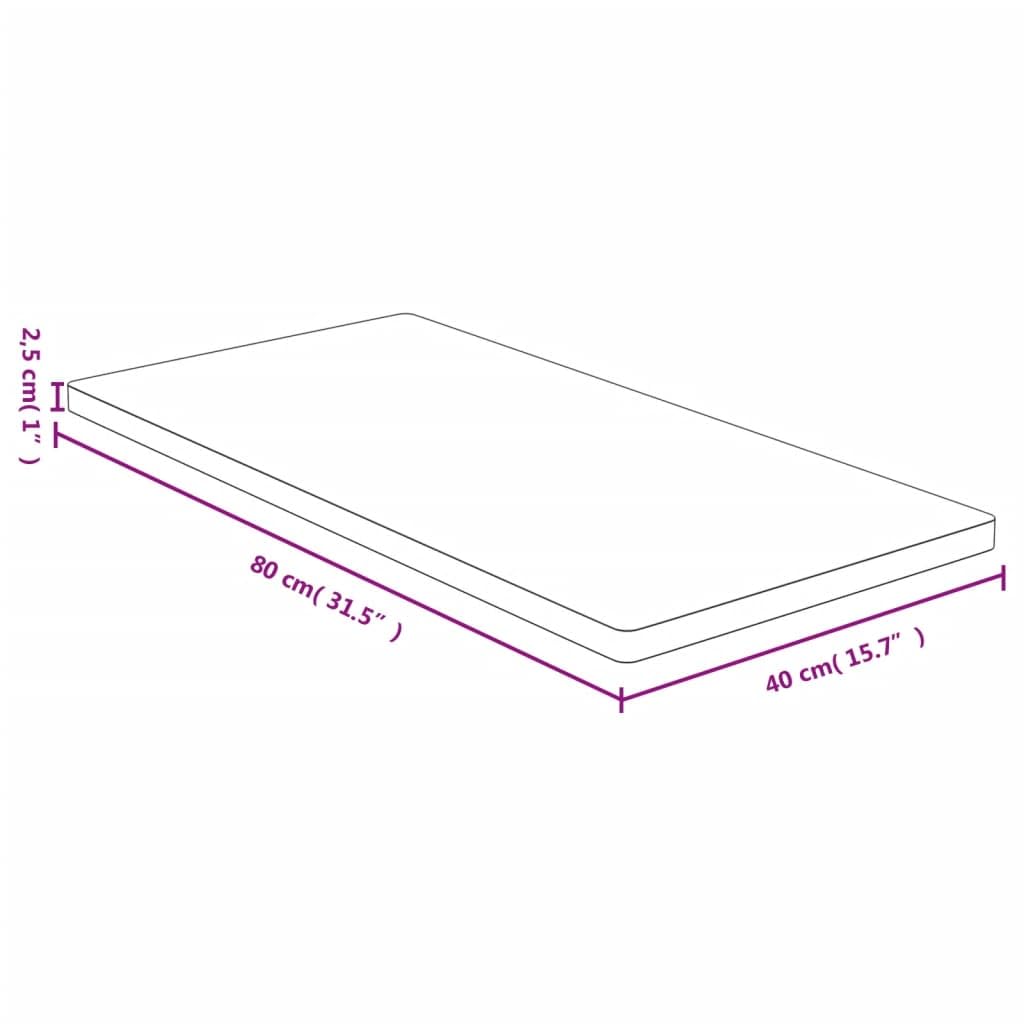 vidaXL Piano del Tavolo 40x80x2,5 cm in bambù
