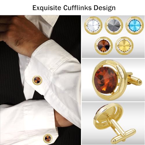Mancuernillas doradas para hombre TAIGRAMA miniatura 3