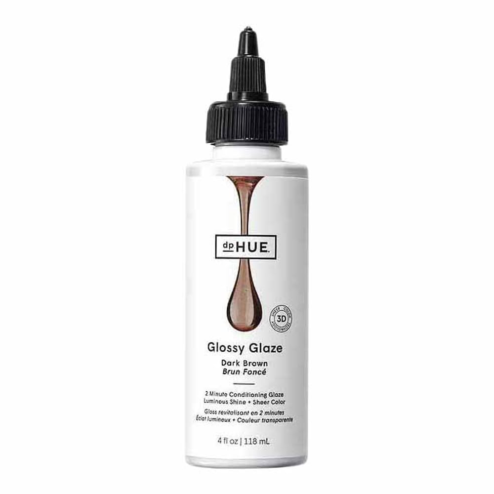 dpHUE Glossy Glaze, Dark Brown - 4 fl oz - In-Shower Conditioning Glaze for Luminous Shine & Sheer Color - Paraben, SLS & SLES Sulfate Free - Leaping Bunny Certified