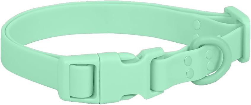 FEimaX Waterproof Dog Collar with Adjustable and Stinkproof,Dog Collars Easy to Clean for Large Medium Small Dogs,Pet Collars Soft Comfortable Without Neck Strain Large, Green