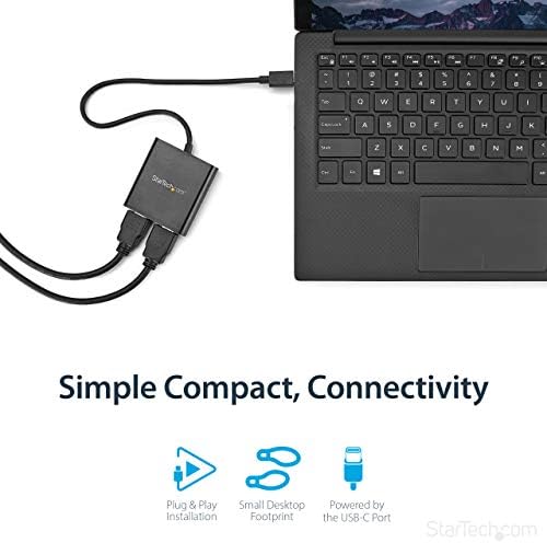 StarTech.com USB-C to 2x HDMI Multi Screen Splitter - 2 Port MST Hub (MSTCDP122HD)