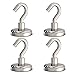 Crochets Magnétiques, 32mm Crochets Aimantés Puissants en Néodyme, Lot de 4 Aimants Néodymes avec Crochets Pour Cuisine Tableaux, Garage, Réfrigérateur, Bureau, Chambre, Porte-clés et Frigos