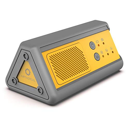 Airthereal PA1K-GO tragbarer Ozongenerator - schnurloser, batteriebetriebener Geruchsbeseitiger für Auto, Hotelzimmer, Büros, Badezimmer sowie andere, kleine Räume (gelb-grau)