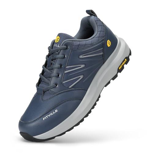 Image of FitVille Mens Wide Hiking Shoes Outdoor Walking Shoes Trekking Trails Sneakers with Slip Resistant