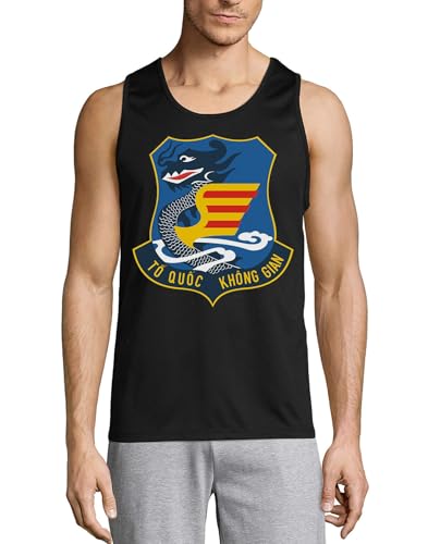 Camiseta sin mangas algodón hombre negra South Vietnam Air Force militar