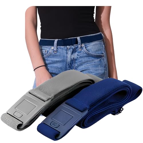 Image of Womens Belts for Jeans, Invisible Flat Buckle Belt, Adjustable Stretch Fit