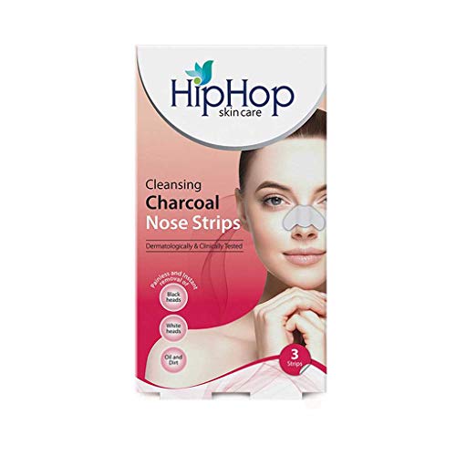 Image of HipHop Skincare Charcoal Nose Strips for Women - Blackhead Remover (3 Strips) and Biotique Bio Papaya Revitalizing Tan Removal Scrub for All Skin Types, 75g