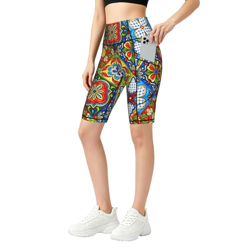 Short de yoga mexicain taille haute au genou évitant les irritations running