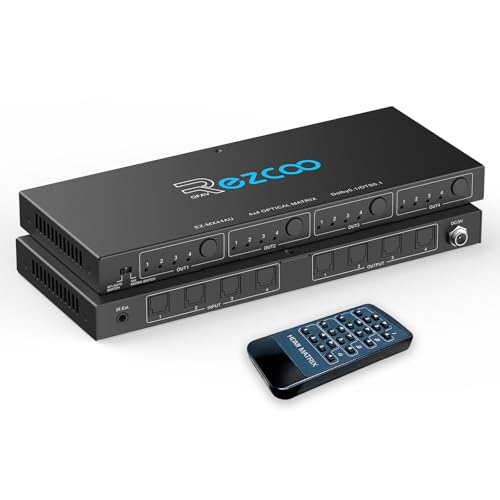 Matriz de audio óptico 4x4 compatible con Dolby 5.1 y sonido envolvente DTS sin cortes