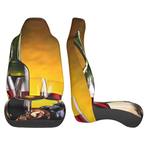 Funda universal para asiento de coche que protege y decora con diseño de botellas de vino 4
