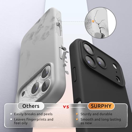 SURPHY Compatible with iPhone 17 Pro Max Case 6.9", Liquid Silicone Magnetic Phone Case with Camera Protection and Microfiber Lining Shockproof Protective Cover, Black by SURPHY - Used condition - Image 4