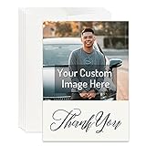 Simply Uncaged Christian Gifts Personalized Thank You Card Custom Your Photo Image Upload Your Text Greeting Card (Pack of 12)