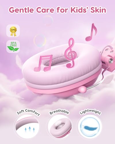 Acer Kids Headphones Wired for School, 74-85dB Limiter, Pink OHW342 - image 5
