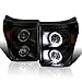 SPEC-D TUNING Black Housing Smoke Lens Halo Projector Headlights w/LED Compatible with 2011-2016 Ford F250/F350/F450/F550 Super Duty Left + Right Pair Headlamps Assembly