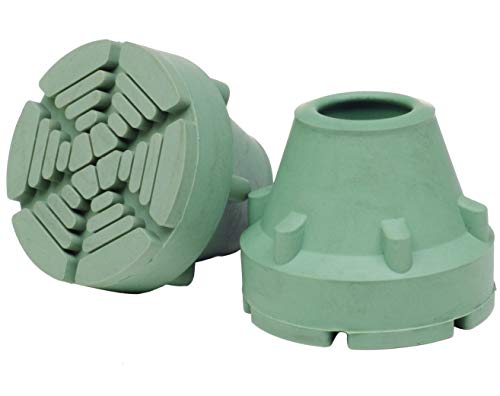 SureTip Crutch Tips & Cane Tip â€“ 1 Size Fits All 3/4" 7/8â€ Inch - Extreme Grip Heavy Duty Universal Sizing Crutches Shafts Longest Lasting High Performance Rubber Non-Slip (Army Green)
