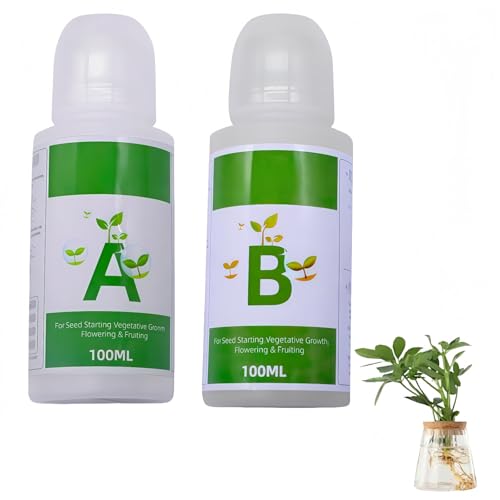 Hydroponic Nutrients A&B Plant Food - Concentrated Liquid Fertiliser for Lush Growth | Indoor Houseplants,Vegetable & Herb Growing | Compatible with Hydroponics Systems,Potted Plants & Garden