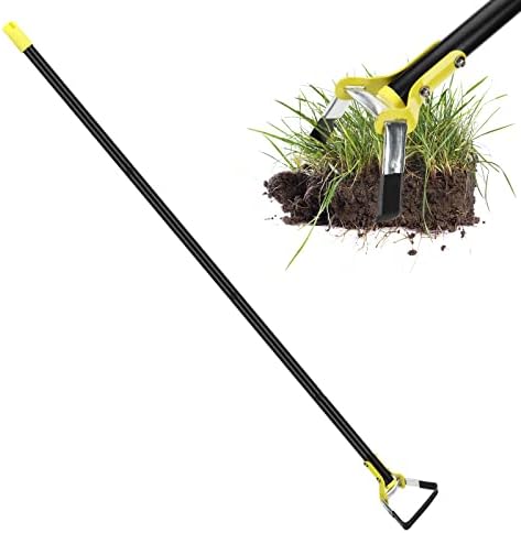 Garden Hula Hoes Garden Tool, CeatMall 74 Inch Stainless Steel Stirrup Hoe Tools, Sharp and Durable Loop Hoe Weeding Rake Handheld Adjustable Gardening Weeding Loop for Loosening Soil Planting Farm