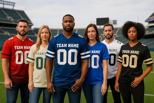 Custom Football Jersey Personalized Uniform Team Name Number Logo Sports Shirts Fans Gift for Men Women Youth