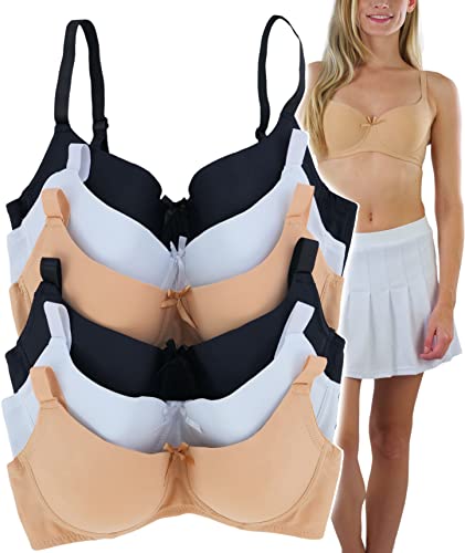 Image of ToBeInStyle Women's Pack of 6 Padded Assorted Styles Supportive Bras Cup Size - A to DDD