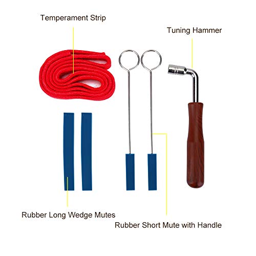 Dilwe Piano Tuner Tools, Professional Metal Rubber Tuning Mute Kit Including Hammer Mutes