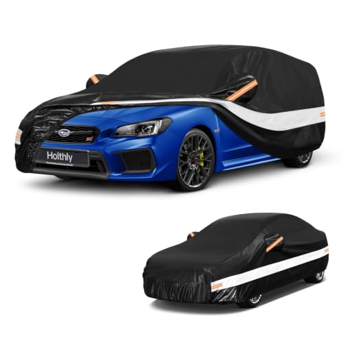 Image of 10 Layers Hatchback Car Cover Custom Fit for Subaru Impreza (1992-2026), Waterproof All Weather for Automobiles, Outdoor Full Cover Sun Dust Rain Protection with Cotton. Black