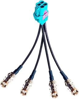 GXMRHWY Fakra Cable Assembly SMB Straight Jack Four Ports to Mini 4 in 1 Vehicle LVDS Cable Adapter RF Coaxial Extension RG316 50CM（Compatible with TE Connectivity）