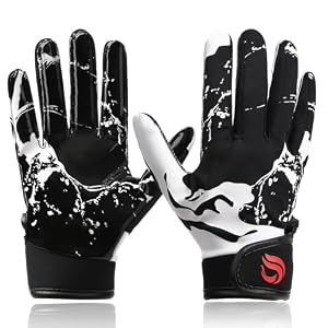 Goporoy ICY Black Jugend American Football Receiver-Handschuhe