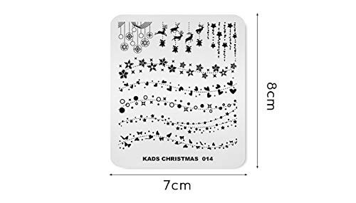 Rolabling Placa de estampagem de unhas placa de carimbo bonito de Natal para arte de unhas, modelo d
