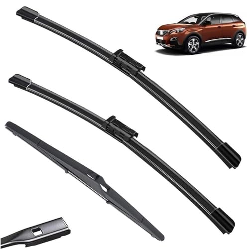 Vehicle wiper Windscreen Windshield Wiper Blades Set Front Rear Window Kit For Peugeot 3008 MK2 2017 2018 2019 2020 2021 Wipers 28" & 16"& 12" All-weather wiper