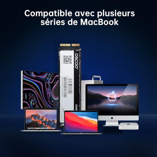 OSCOO 512Go NVMe SSD PCIe gen3.0x4 Disque Dur Interne pour Lire et écrire Jusqu’à 3500Mo/s, Technologie NVMe 3D NAND, pour MacAir 2013-2017, MacPro 2013-2016, Mac Mini 2014, iMac 2012-2018 – vue 5