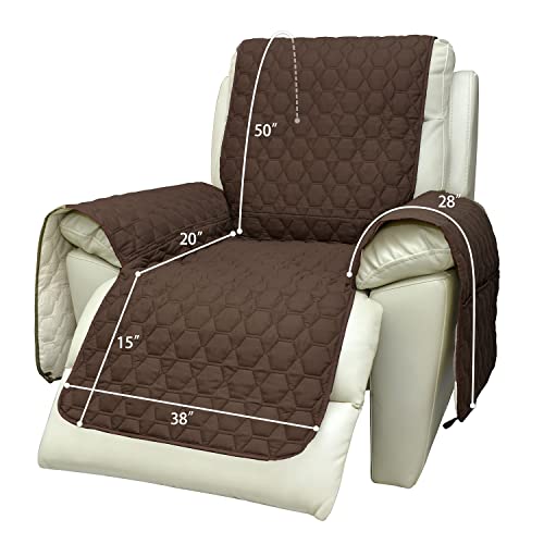 Rbsc Home 38 Inch Recliner Chair Cover 100% Waterproof Slipcovers Anti-Slip Small Recliner Slipcovers For Pets Baby Dogs Cats Washable Protector (38" Brown) #TOP1