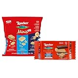 Loacker Minis & Classic Wafers Variety Pack Bundle - 30% Less Sugar - Premium Assorted Cream-Filled Wafer Cookies - Mix of Hazelnut, Chocolate, Vanilla, Double Chocolate, Cocoa & Milk - NON-GMO